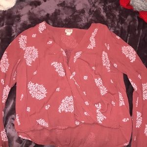 Long sleeve blouse with paisley pattern